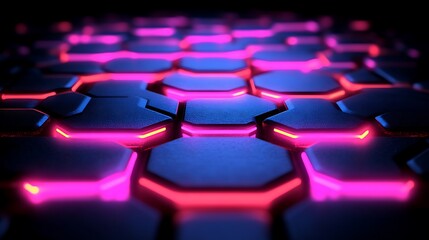 Obraz premium Abstract honeycomb pattern with glowing edges