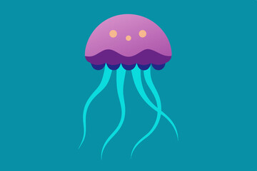Cute cartoon jellyfish illustration