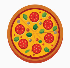 pizza on a white background