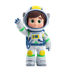 Cute Astronaut Kid Cartoon Illustration.