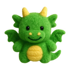 Naklejka premium PNG Cute green plush dragon illustration.