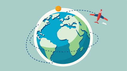 Fototapeta premium Flight Path Over Globe