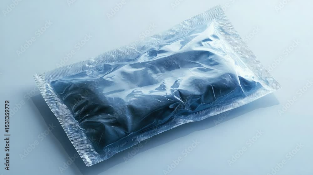 Poster a pair of scissors stored in a plastic bag
