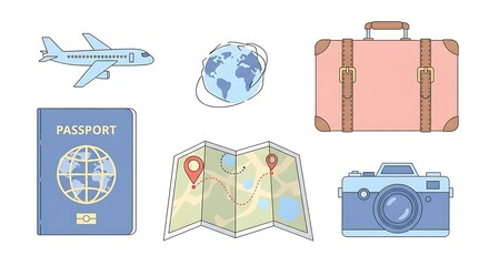 "World Travel Essentials – Flat Vector of Tourism Icons"

