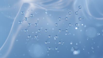 diflufenican molecular structure, 3d model molecule, herbicide structural chemical formula view from a microscope
