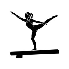 gymnastics needle vector art silhouette