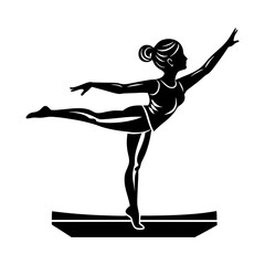 gymnastics needle vector art silhouette