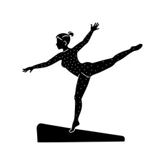 gymnastics needle vector art silhouette