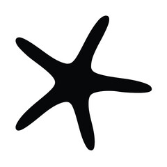 Black Starfish Silhouette Simple Icon Graphic sea star