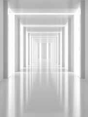 Obraz premium white 3d room light abstract space techno background