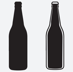 cold drinks bottle set silhouette vector art illustration