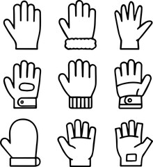 Set of gloves.eps