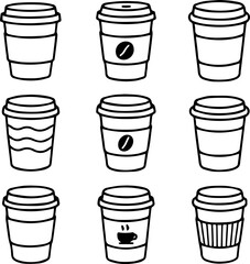 Set of coffee take away.eps