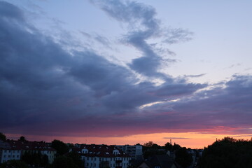 sunset over the city