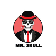 Mr Skull A Gangster Skeleton with a Cigarette
