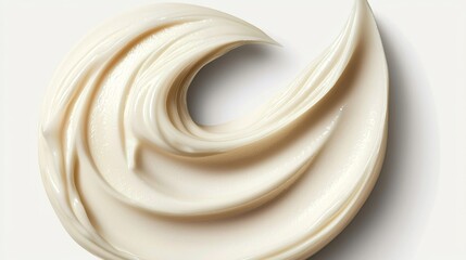Creamy Swirl Abstract Composition, Smooth Texture, Beauty Product, White Background beauty cream, cosmetic texture