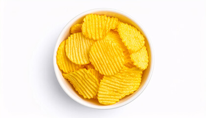 Top View of Wavy Snack Chips