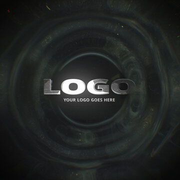 Dark Water Ripple Splash Logo. Square Stories Opener for Social Media.