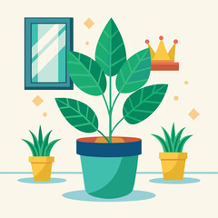 indoor plant on white background