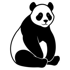 Obraz premium Panda bear sitting silhouette