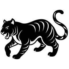 Obraz premium Monochrome tiger in motion