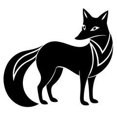 Fototapeta premium Stylized Japanese kitsune silhouette
