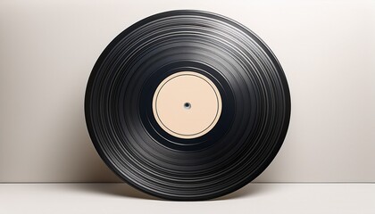 vinyl record with a blank label isolated on white or white background vintage music