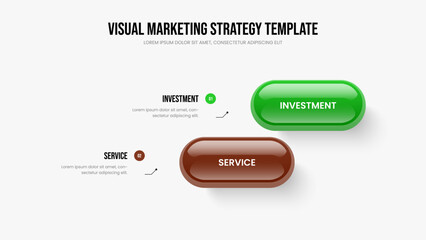 Obraz premium Business Insight 2 Option Infographic Frame Layout. Sales Portfolio Presentation Template Vector Illustration. Consulting Overview Two Step Diagram Slideshow Design.
