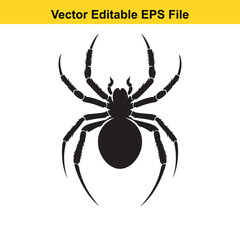 Silhouette Spider with Star Symbolizing Danger and Creepiness Perfect for Halloween Decoration or Spooky Themed Designs and Vector EPS File