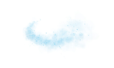 Fototapeta premium A soft blue dust cloud drifts through the air, illuminated by tiny glowing particles.
