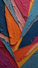Abstract textured art with vibrant colors and diagonal brushstrokes.