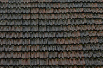 Aerial views of interlocking roof tiles showcase intricate patterns and vibrant colors in roofing materials, highlighting the artistry and craftsmanship in architecture and design