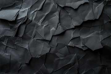 Fototapeta premium Textured black crumpled paper background