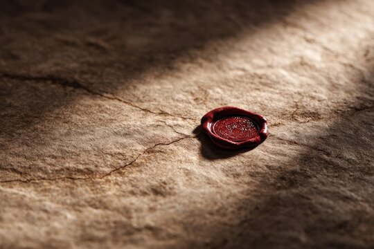 Ancient document, red wax seal - Powered by Adobe