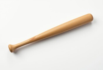 Obraz premium Wooden baseball bat on white background