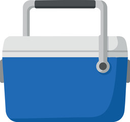 Fototapeta premium Portable blue and white cooler box with handle for outdoor activities and picnics vector illustration 