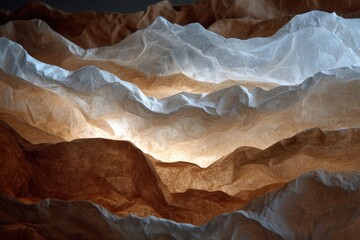 Layered paper mountains