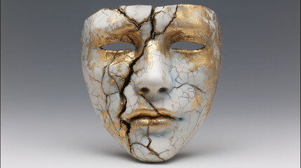 wooden mask isolated on white