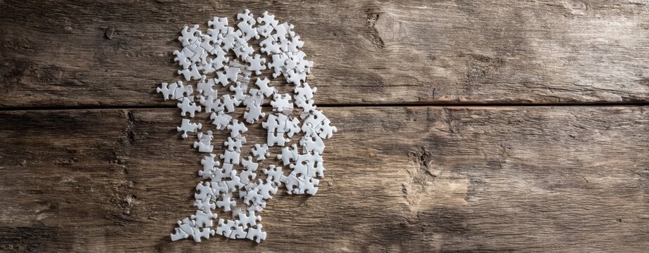 The puzzle silhouette representing the complexity of human thought and identity.