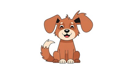 "Cartoon Dog – Cute Flat Vector Animal Illustration on White"

