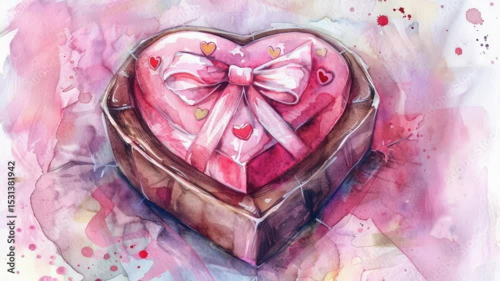 Poster a decorative heart-shaped box tied with a ribbon, perfect for gifting or storing small items