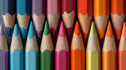 colored pencils on white background