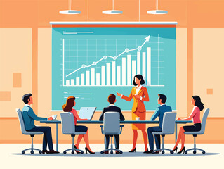 Business Meeting Presentation of Growth Strategy & Financial Charts