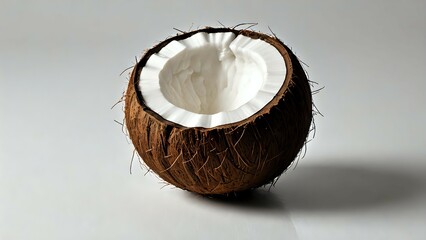 coconut on a black background
