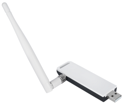 Compact Wi-Fi adapter with USB connector and antenna