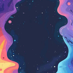 Fototapeta premium Cosmic Nebula Border Abstract Space Illustration, Galaxy Design, Colorful Artwork for Digital Projects