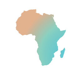 Map of Africa, sign silhouette. World Map Globe. Vector Illustration isolated on transparen background. African continent.