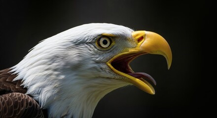Fototapeta premium Majestic Bald Eagle Close-Up A Stunning Portrait of American Wildlife