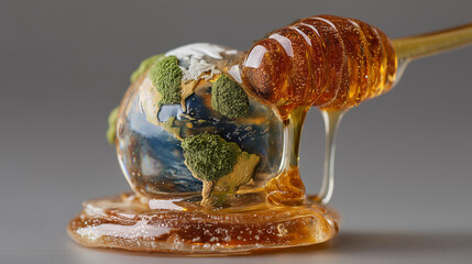 honey dripping from a spoon