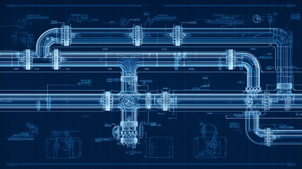 abstract background with blue pipes